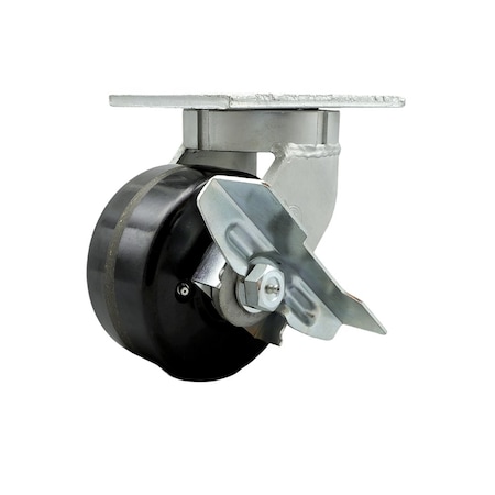 Service Caster 6'' Extra Heavy Duty Phenolic Wheel Swivel Caster with Brake and Swivel Lock CRAN-SCC-KP92S630-PHR-SLB-BSL